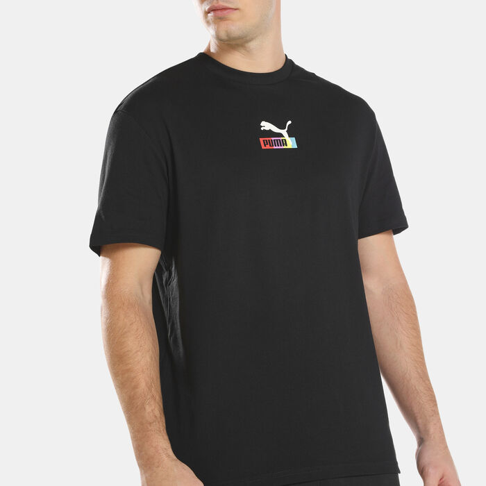 PUMA Men's Brand Love Multiplacement T-Shirt Black PUMA Men's Brand Love Multiplacement T-Shirt Black image number 3