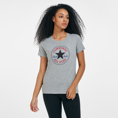 Converse Women's Chuck Patch Nova T-Shirt Grey Converse Women's Chuck Patch Nova T-Shirt Grey