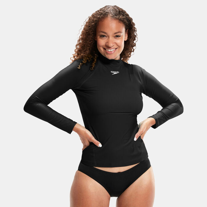 Speedo Women's Graphic Rashguard Black Speedo Women's Graphic Rashguard Black image number 0