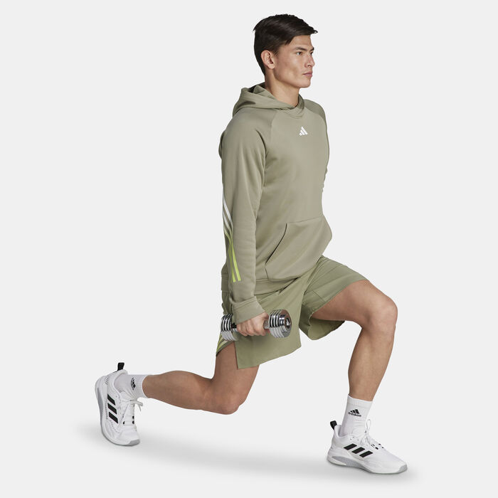 adidas Men's Train Icons 3-Stripes Training Hoodie Grey image number 2