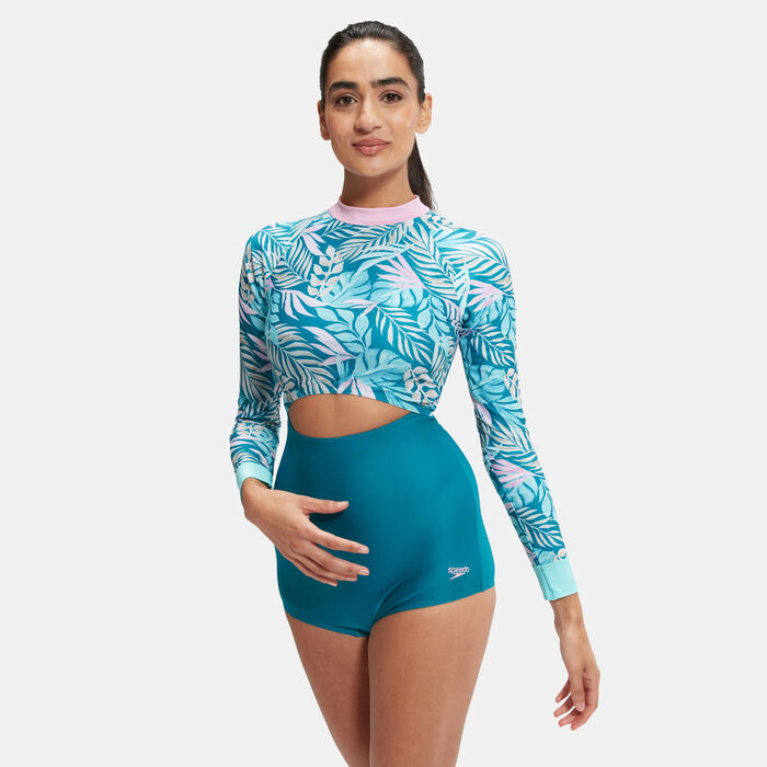 Speedo Women's Graphic One-Piece Swimsuit Blue Speedo Women's Graphic One-Piece Swimsuit Blue image number 0