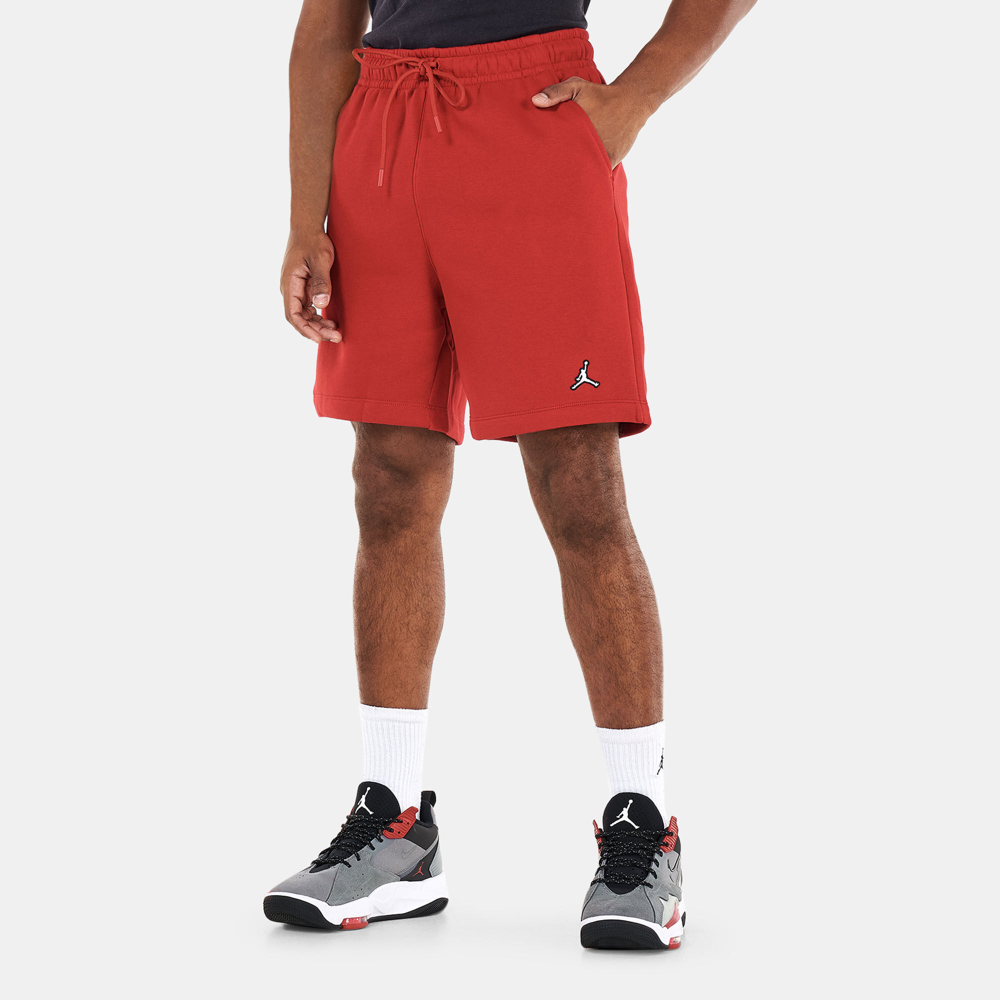 Mens red fleece shorts store