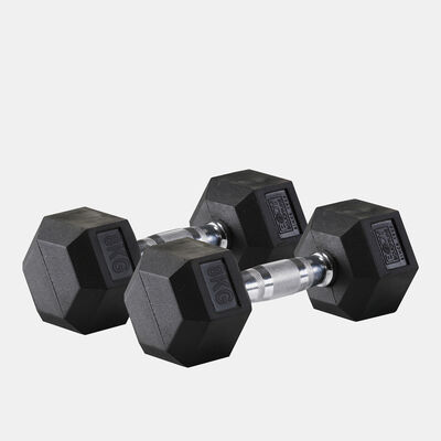 Body Sculpture Hex Rubber Dumbbell - With Chrome Handle (8 Kg) Multi Body Sculpture Hex Rubber Dumbbell - With Chrome Handle (8 Kg) Multi