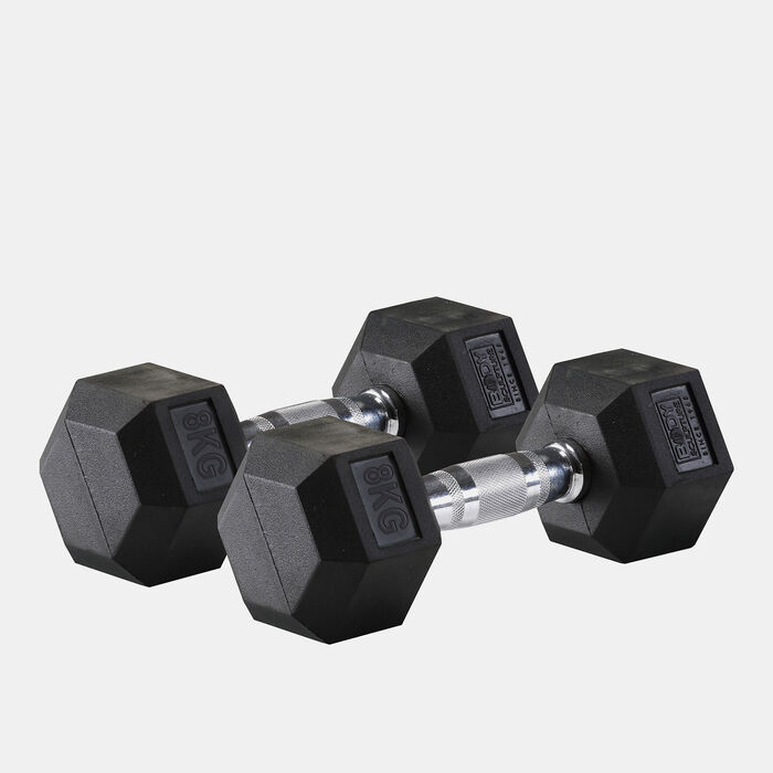 Body Sculpture Hex Rubber Dumbbell - With Chrome Handle (8 Kg) Multi Body Sculpture Hex Rubber Dumbbell - With Chrome Handle (8 Kg) Multi image number 0