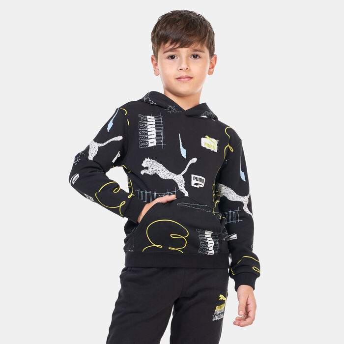 PUMA Kids' Classics Brand Love Hoodie Black PUMA Kids' Classics Brand Love Hoodie Black image number 0