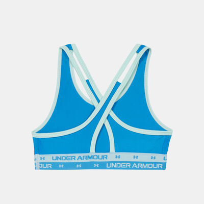 Under Armour Kids' UA Crossback Sports Bra Blue