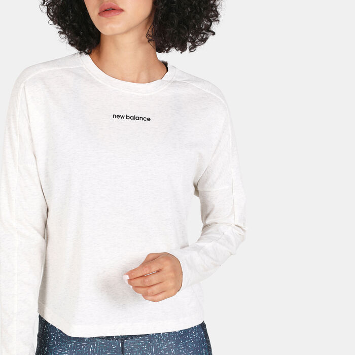 New Balance Women's Relentless Long Sleeve T-Shirt Grey image number 3