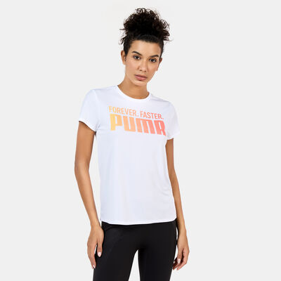 PUMA Women's Run Fav Graphic Running T-Shirt White