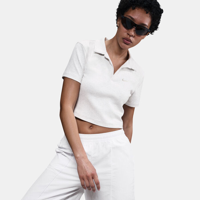 Nike Women's Sportswear Essential Polo Shirt White image number 3
