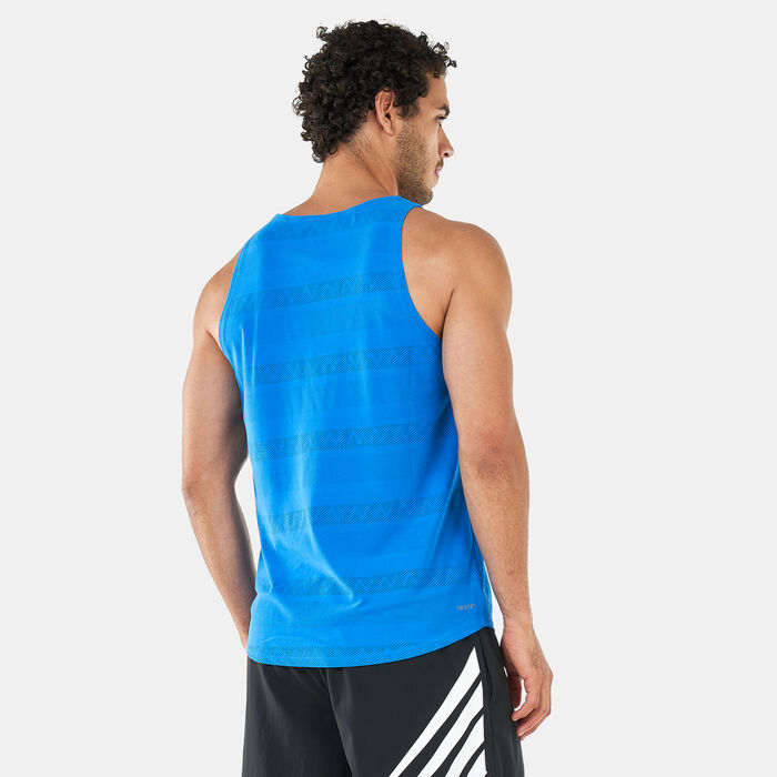 New Balance Men's Q Speed Jacquard Tank Top Blue New Balance Men's Q Speed Jacquard Tank Top Blue image number 1