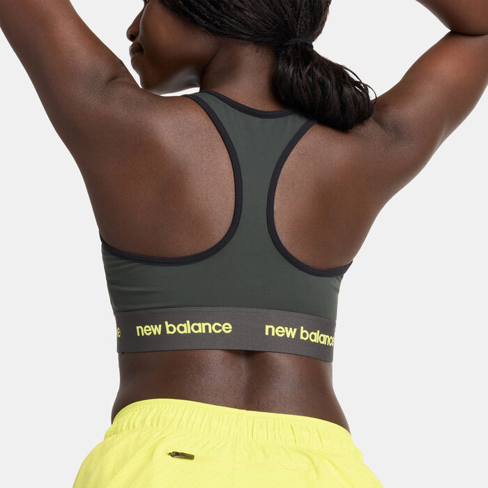 New Balance Women's Sleek Medium-Support Training Sports Bra Black image number 4