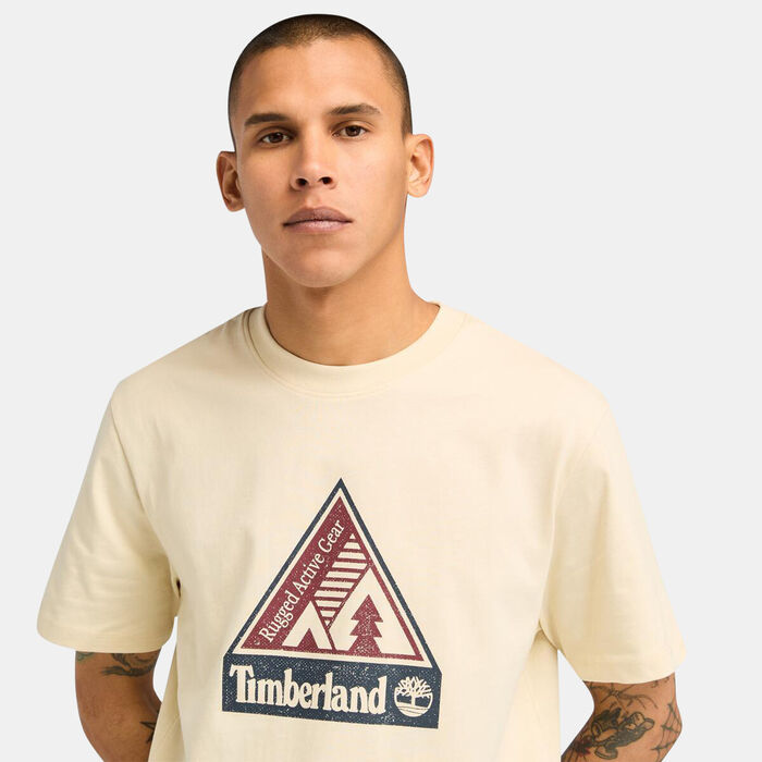 Timberland Men's Outdoor Inspired Graphic T-Shirt Beige image number 3