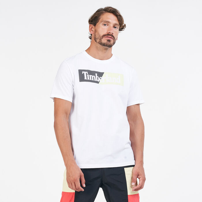 Timberland Men's Kennebec River Puffed Linear Logo T-Shirt Green Timberland Men's Kennebec River Puffed Linear Logo T-Shirt Green image number 0