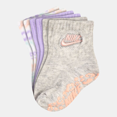 Nike Kids’ Leopard Gripper Socks - 3 Pack (Baby and Toddler) Purple