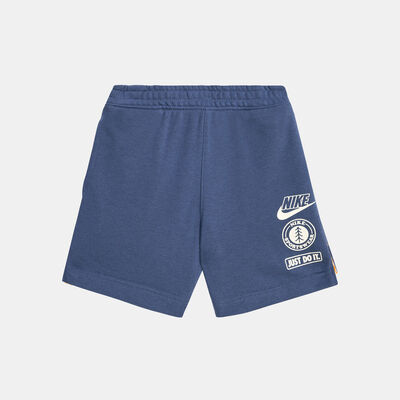 Nike Kids' Sportswear 'Leave No Trace' French Terry Taping Shorts (Younger Kids) Blue