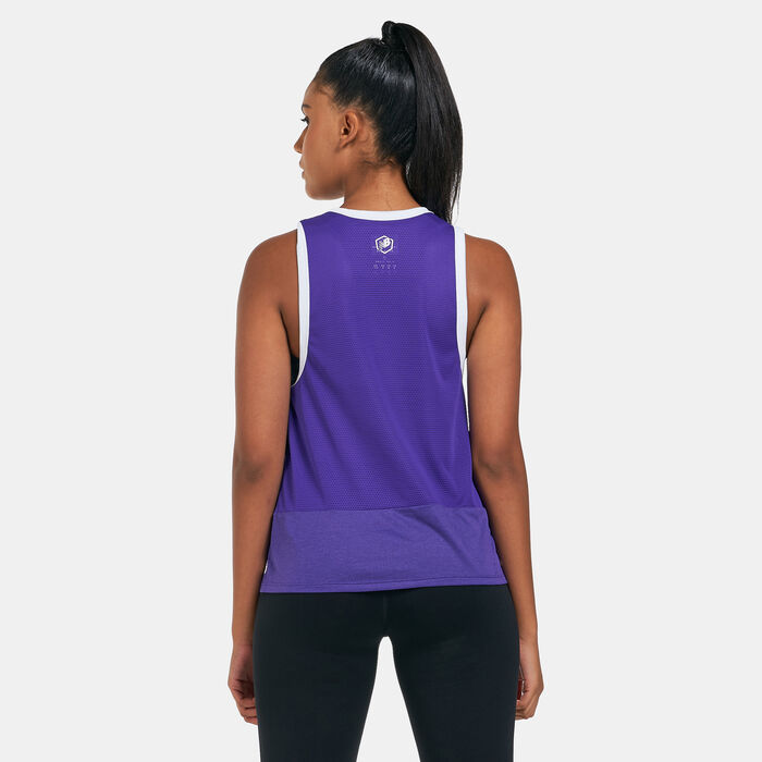 New Balance Women's Printed Fast Flight Tank Top Purple New Balance Women's Printed Fast Flight Tank Top Purple image number 1