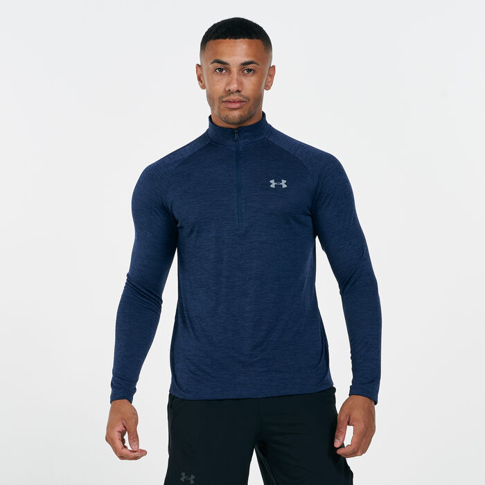 Under Armour Men's UA Tech™ 1/2 Zip T-Shirt Blue Under Armour Men's UA Tech™ 1/2 Zip T-Shirt Blue image number 0