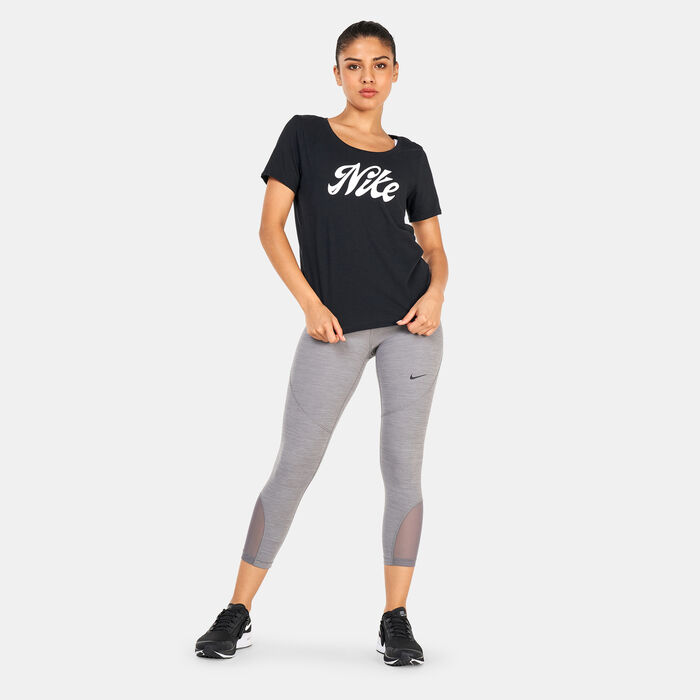 Nike Women's Dri-FIT T-Shirt Black Nike Women's Dri-FIT T-Shirt Black image number 2