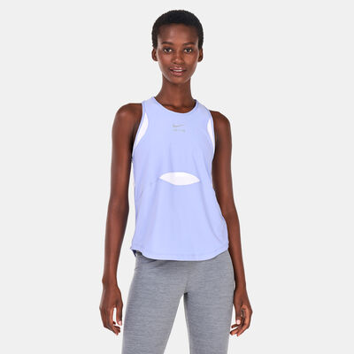 Nike Women's Air Dri-FIT Running Tank Top Blue Nike Women's Air Dri-FIT Running Tank Top Blue