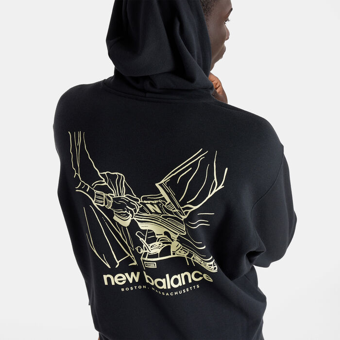 New Balance Men's French Terry Shine Hoodie Black New Balance Men's French Terry Shine Hoodie Black image number 3