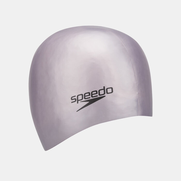 Speedo Plain Moulded Silicone Cap Grey image number 0