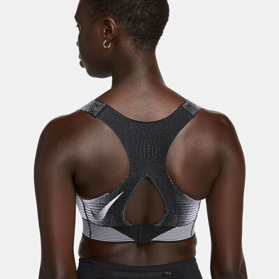 Nike Women's Swoosh Flyknit High-Support Training Sports Bra Grey