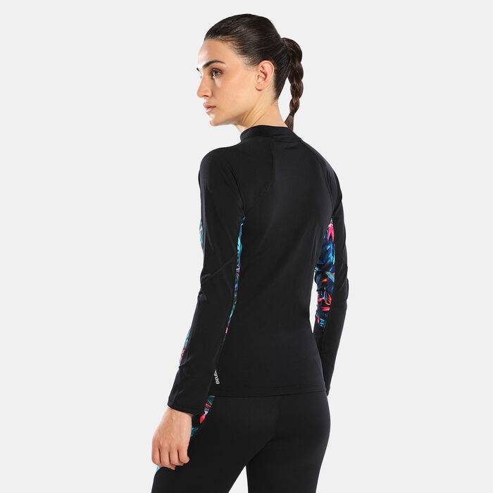 Speedo Women's Printed Rashguard Black Speedo Women's Printed Rashguard Black image number 1