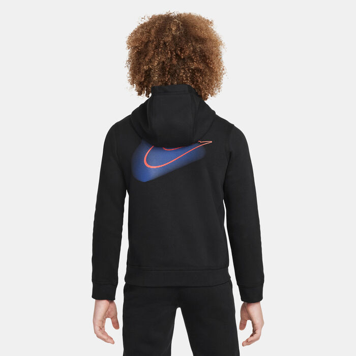Nike Kids' Sportswear Standard Issue Fleece Hoodie Black Nike Kids' Sportswear Standard Issue Fleece Hoodie Black image number 1