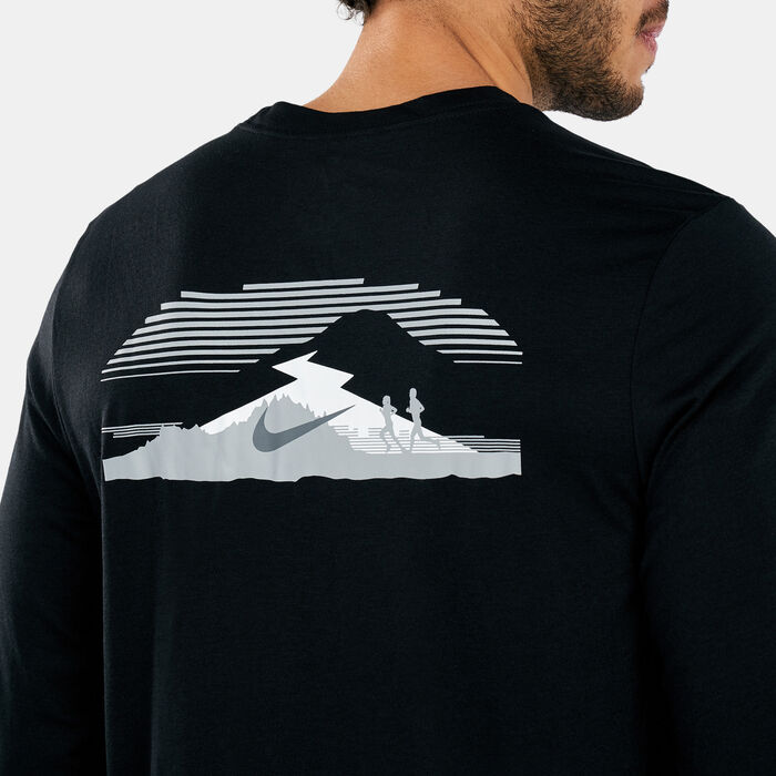 Nike Men's Dri-FIT Trail Running T-Shirt Black Nike Men's Dri-FIT Trail Running T-Shirt Black image number 3
