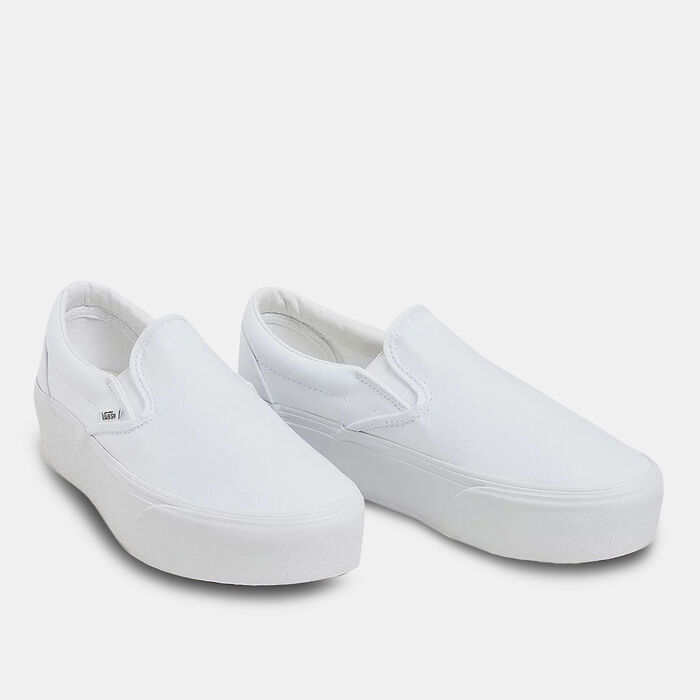 Vans Classic Stackform Unisex Slip-On Shoes White Vans Classic Stackform Unisex Slip-On Shoes White image number 1