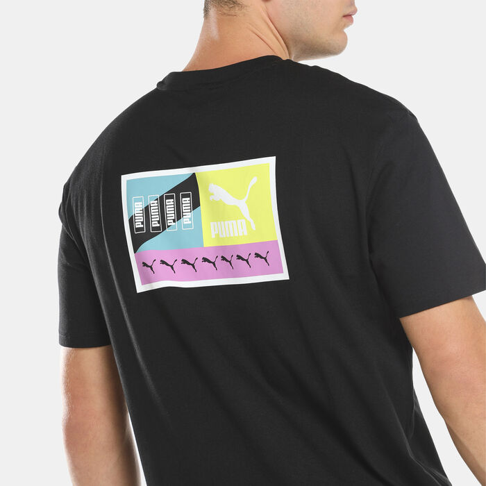 PUMA Men's Brand Love Multiplacement T-Shirt Black PUMA Men's Brand Love Multiplacement T-Shirt Black image number 4