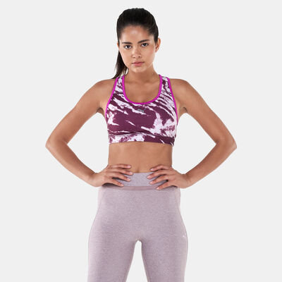 PUMA Women's 4Keeps Graphic Mid Impact Bra Purple