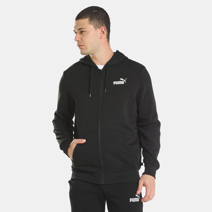 PUMA Men's Essentials+ Full-Zip Hoodie Black PUMA Men's Essentials+ Full-Zip Hoodie Black image number 0