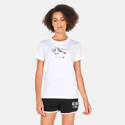 Converse Women's Seasonal Sneaker Inspo T-Shirt White