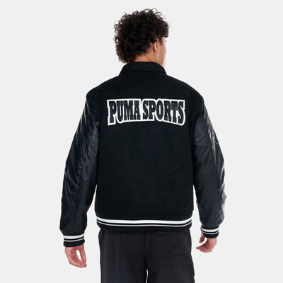 PUMA Men's TEAM Varsity Jacket Black