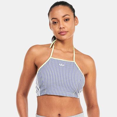 adidas Originals Women's Gingham Crop Top Grey