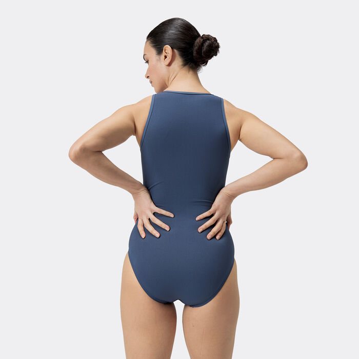 Speedo Women's Printed One-Piece Swimsuit Blue image number 1