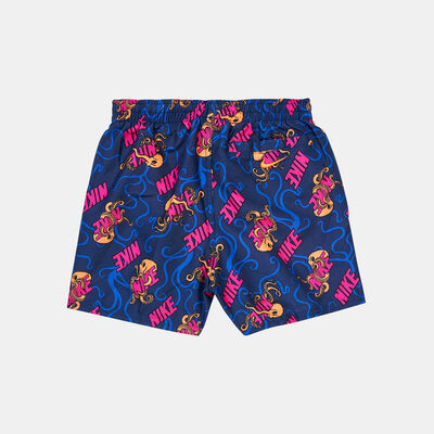 Nike Swim Kids' 4-inch Printed Volley Shorts Blue