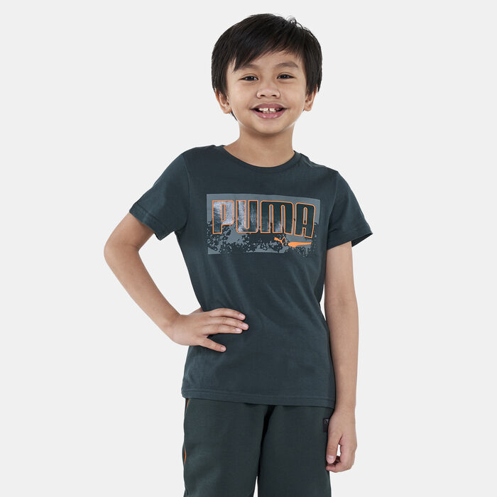 PUMA Kids' Alpha Holiday T-Shirt Green PUMA Kids' Alpha Holiday T-Shirt Green image number 0