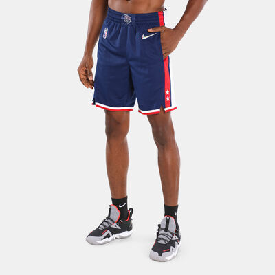 Nike Mens' Brooklyn Nets City Edition Mixtape Swingman Shorts Blue