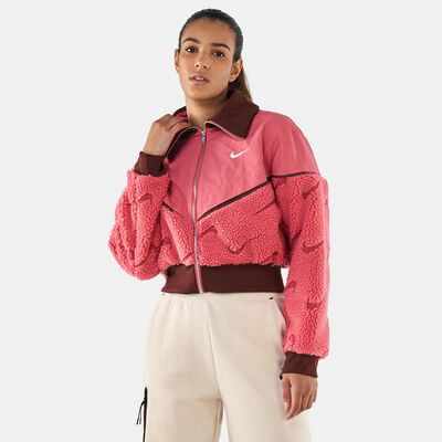 Nike Women's Sportswear Icon Clash Fleece Jacket Pink
