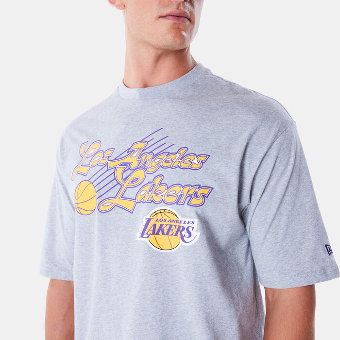New Era Men's NBA Los Angeles Lakers Script T-Shirt Grey New Era Men's NBA Los Angeles Lakers Script T-Shirt Grey image number 2