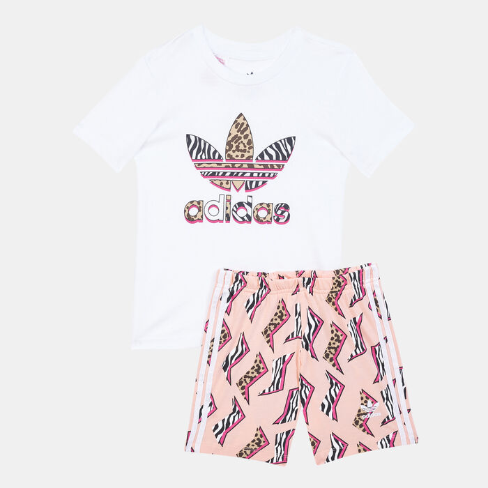 adidas Originals Kids' Graphic T-Shirt and Shorts Set (Baby and Toddler) White image number 0