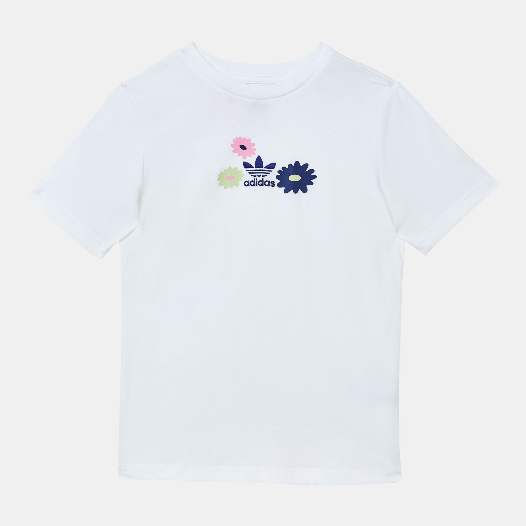 Kids Flower Print T Shirt White adidas Originals in Qatar SSS