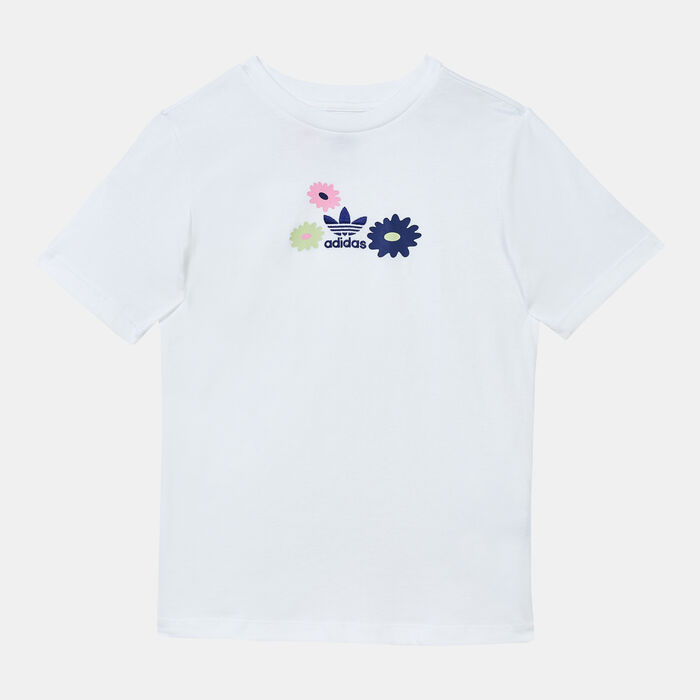 adidas Originals Kids' Flower Print T-Shirt White image number 0