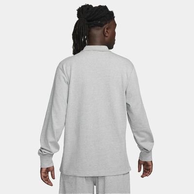 Nike Men's Club Long-Sleeve Polo Shirt Grey Nike Men's Club Long-Sleeve Polo Shirt Grey