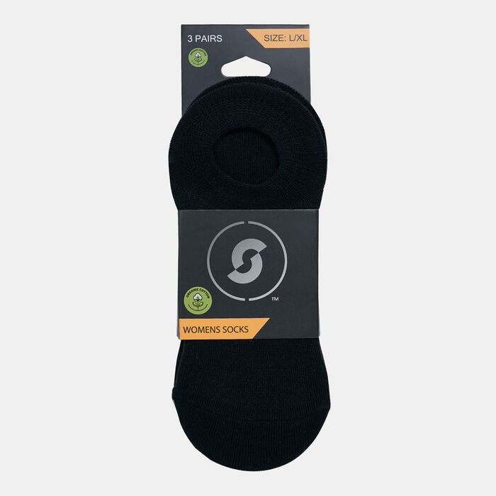Sun and Sand Sports Women's No-Show Socks (3 Pack) - L/XL White image number 1
