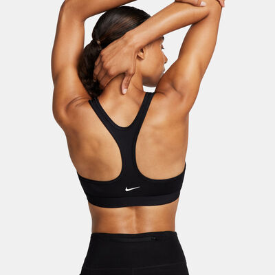 Nike Women's Swoosh Light Support Non-Padded Graphic Sports Bra Black