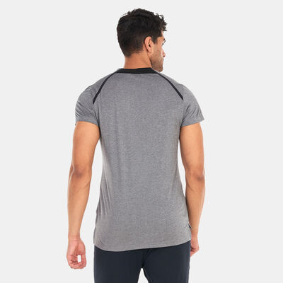 SQUATWOLF Men's V-Neck Muscle T-Shirt Grey