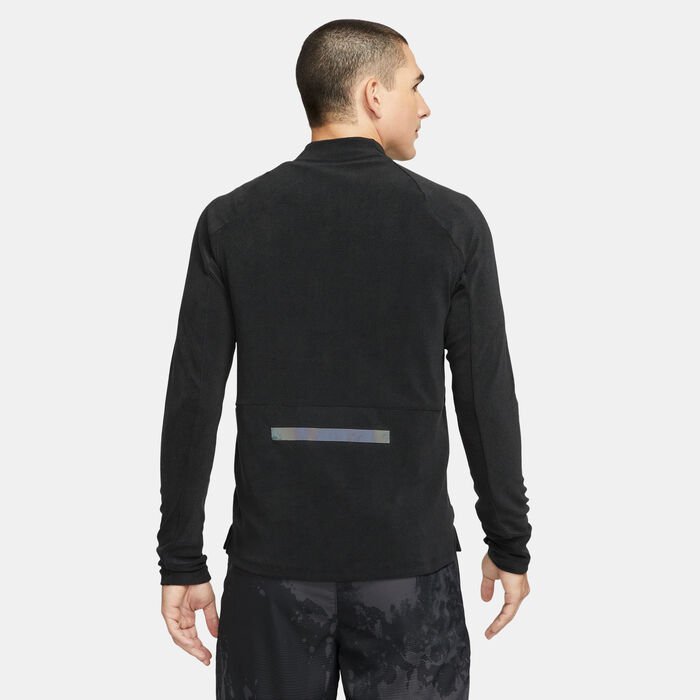 Nike Men's Dri-FIT Running Division 1/2 Zip Mid Layer Running Top Black image number 1